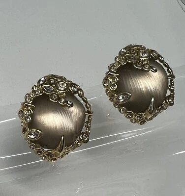 Подлинный Alexis Bittar матовый люцит и Swarovski кристалл зажим серьги - Изображение 1 из 4