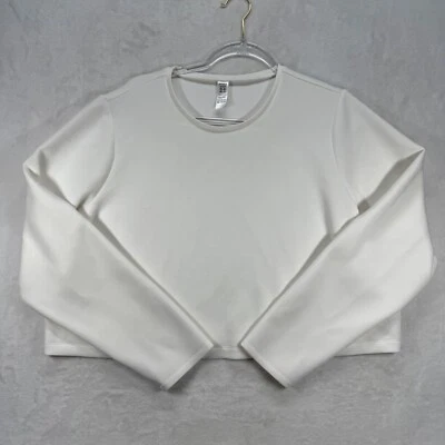 SPANX Airessentials 裁剪套衫长袖上衣白色运动休闲 2X — 第 1/4 张图片