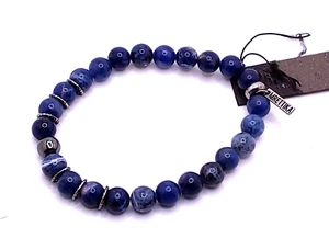 Ettika Men's Beaded Stretch Bracelet Mr ettika Short Notice Blue - Picture 1 of 5