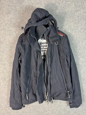 Superdry Chaqueta Hombre 3 en 1 Gris Medio Manga Larga Cremallera Completa Forrada de Vellón Con Capucha Foto 1 de 4