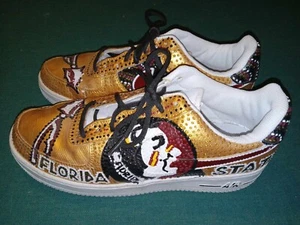 Nike Air Force 1s- Custom Florida State Seminoles Hand-Painted- NCAA- Size 9.5 - Picture 1 of 9