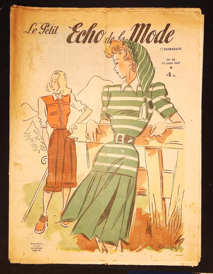 Le Petit Echo de la Mode année 1947, Ancien magazine Français N°28 - Photo 1/1