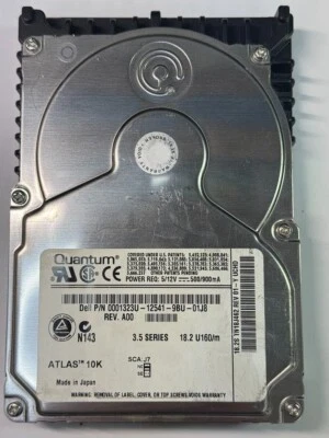 Dell 0001323U-12541-9BU-01J8 18.2S TN18J462 10K RPM Ultra3 U160 SCSI 3.5" HDD - Image 1 of 4