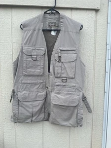 Cabelas Safari Series Men's M Vented Hunting Fishing Utility Vest British Tan - Picture 1 of 8