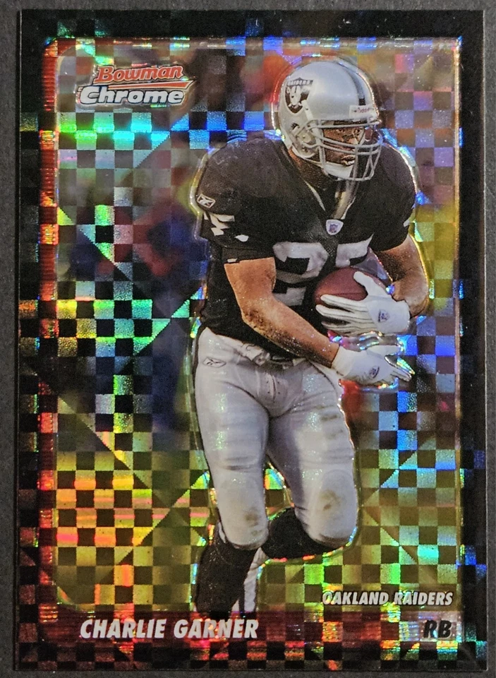 2003 Bowman Chrome Xfractor #23 Charlie Garner SP /250 Oakland Raiders - Image 1 of 2
