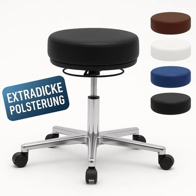 VERSEE Liber Drehhocker Hocker Rollhocker Arbeitshocker Sitzhocker Echt-Leder - Bild 1 von 4