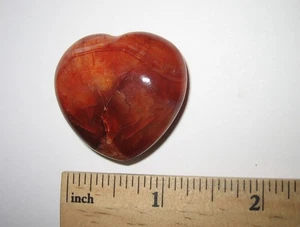 1.3" POLISHED BEAUTIFUL NATURAL CARNELIAN STONE MINERAL HEART MADAGASCAR 24grams - Picture 1 of 7