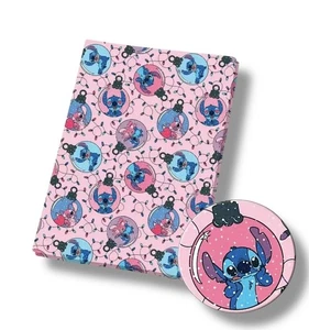 Navidad Rosa Puntada Chuchería Ángel Azul Mickey Tela Algodón Poliéster 50x145CM - Imagen 1 de 1
