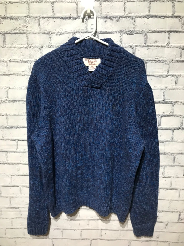 Suéter Penguin, XXL, Azul Marino Tejido Manga Larga, 60% Algodón, Pullover Foto 1 de 4