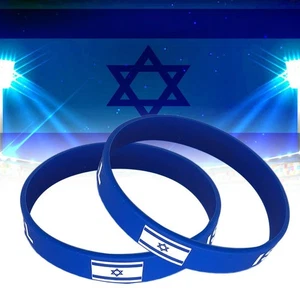 Blue Silicone Wrist Israel flag soft Rubber Bracelet Holy gifHotK Judaica Y0H6 - Picture 1 of 15