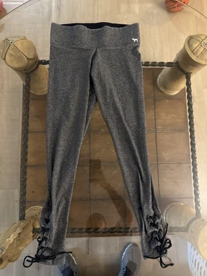 Victoria’s Secret Pink Yoga Pants Womens Small Lace Up Leggings Ruched Cuffs - Image 1 of 4