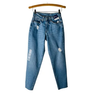 NWT Old Navy blue distressed curvy OG straight jeans 2 - Picture 1 of 7