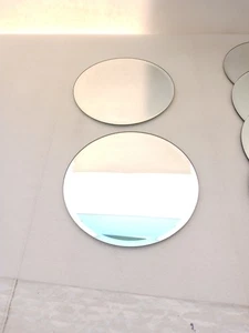 2 Round Beveled Glass Mirrors 8” Diameter For Display 6 Sets Of 2 AVAILABLE  - Picture 1 of 6