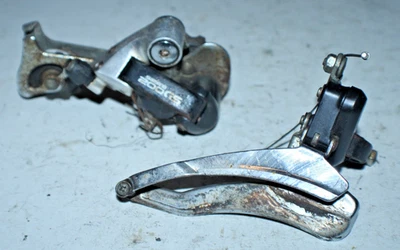 Shimano 200GS Front & Rear Derailleurs FD-M201 RD-M201 3x9 Long Reach Silver  :) - Image 1 of 4