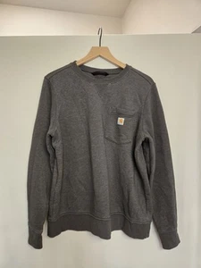 Carhartt Kids Clarksburg Crewneck Pocket Sweatshirt L 12-14 Relaxed Fit Gray - Picture 1 of 4
