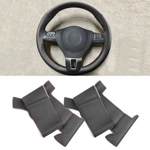 DIY Für VW Golf 6 Jetta MK6 Tiguan Passat B7 Lenkrad Lenkradabdeckung Lederbezug - Picture 1 of 14