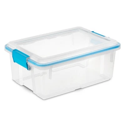 Sterilite 12 Qt Plastic Storage Bin Container Clear Gasket Sealed Box, (24 Pack) - Image 1 of 4