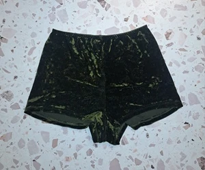 NWOT Vtg 90s Victoria's Secret Velvet Boy Shorts Medium Green Goth Festival - Picture 1 of 7