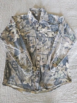 Camisa DE COLECCIÓN Mossy Oak Hombres Abotonada S Camuflaje Ruptura Caza Hecha en EE. UU. Foto 1 de 4