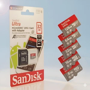 SanDisk Ultra Micro SD Card Memory Card with Adapter 16GB 8GB 32GB 64GB 128GB UK - Picture 1 of 17