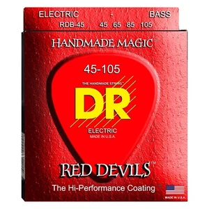 DR Strings RDB-45 Red Devils K3 beschichtete elektrische Basssaiten, rot, 4-saitiges Set - Bild 1 von 1