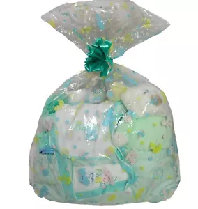 1996 Baby Shower Diaper Bag Gift Set Booties Bottle Food Container Bear Toys VTG - Picture 1 of 12