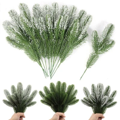 6/30x Artificial Flower Fake Pine Tree Branches Green Plant Christmas Tree Decor - Image 1 of 4