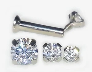 18g oder 16g TITAN EDELSTEINBOLZEN ~ NICKELFREI ~ Tragus Helix Knorpel Ohr Nase Bolzen - Bild 1 von 7