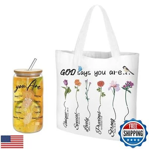 emzrivo Christian Gifts for Women Faith - Canvas Tote Bag and Inspirational G - Picture 1 of 5