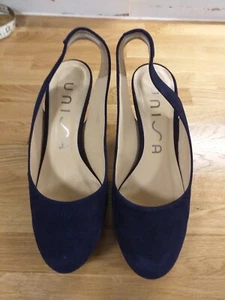 Unisa Navy Suede slingbacks shoes UK 6/39 - Picture 1 of 6