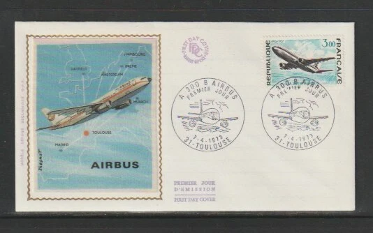 France 1973 SG1999 Silk FDC (Toulouse) Airbus A300-Technical Achievements - Image 1 of 1