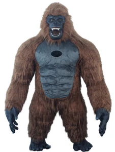 Aufblasbares Kostüm Erwachsene Halloween Plüsch pelziger Gorilla Maskottchen Cosplay Weihnachten Party - Bild 1 von 10