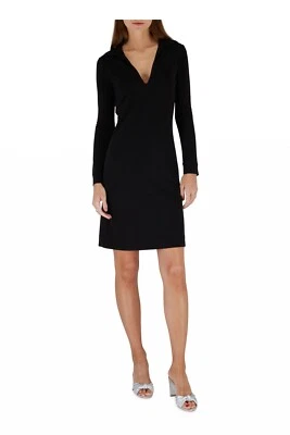 Nili Lotan Adelyn Long Sleeve Shift Dress Black M NWT $950 - Image 1 of 4