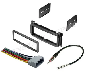 DODGE JEEP CAR STEREO RADIO DASH KIT MOUNT INSTALL + WIRING HARNESS & ANTENNA !! - Picture 1 of 2