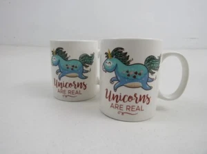 Lot Of 2 Cracker Barrell Old Country Store Unicorns Are Real Coffee Mug 15 Oz - Picture 1 of 4
