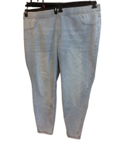 Terra & Sky Womens High Rise Denim Skinny Jegging Light Wash Blue Plus Size 4X - Picture 1 of 2