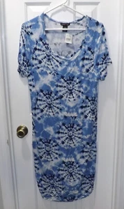 🌺 NEW NWT LOVE ARI BLUE TIE DYE DRESS PLUS SIZE 1X - Imagen 1 de 2
