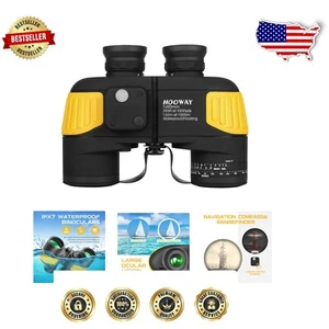 High-Performance 7x50 Marine Binoculars – Rangefinder, Compass & Shock Resistant - Picture 1 of 9