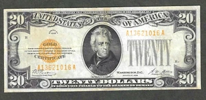 1928 $20 GOLD CERTIFICATE ~ LOVELY EYE-APPEALING NICE GRADE NOTE - Picture 1 of 2
