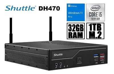 Shuttle XPC Slim DH470, Intel Core i5 10thGen, 32B RAM, 1TB M.2 NVMe, Windows 11 - Image 1 of 4