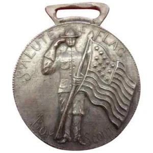 Boy Scout Watch Fob Salute The Flag R229 - Picture 1 of 4