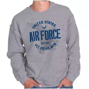 United States Air Force Logo Fly Fight Win Womens or Mens Crewneck Sweatshirt - Picture 1 of 8