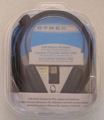 DYNEX USB STEREO HEADSET WITH NOISE CANCELLING MICROPHONE DX-850 - Image 1 of 3