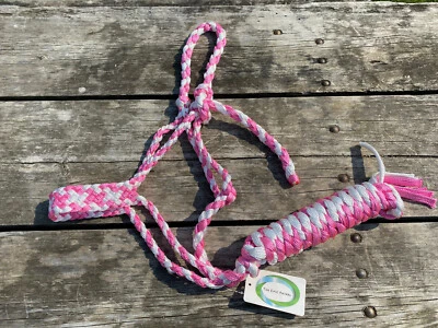 Cinta de mula rosa/blanco caballo cabestro con plomo Foto 1 de 2