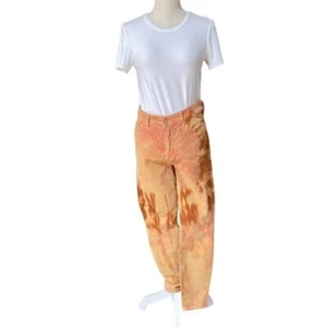 Jeans mamma donna taglia 29 vita alta looker tie-dye marrone velluto a coste skinny - Foto 1 di 14