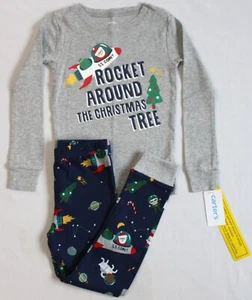 Carter's Boys Size 5 2-Piece Pajama Pant Set "Rocket Around the Christmas Tree" - Picture 1 of 4