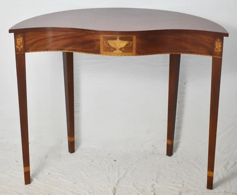 Baker Williamsburg Mahogany Inlaid Console Table Sofa Table Neoclassical "Rare" Cover