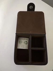 Trafalgar Schmuck Leder Box Organizer Druckknopfverschluss braun samtig innen - Bild 1 von 2