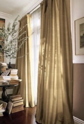 Juego de dos paneles de cortina oscurecedores de lino Aruba de 63"x50" Target Home en marrón dorado Foto 1 de 4