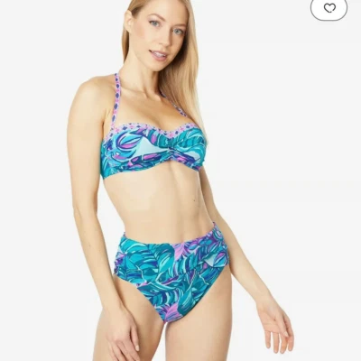 Nuevo con etiquetas Top de bikini Lilly Pulitzer Cheeah Bandeau talla 2 Foto 1 de 4